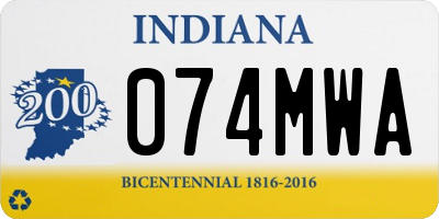 IN license plate 074MWA