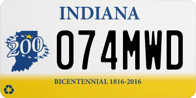 IN license plate 074MWD