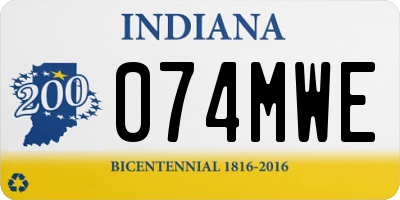 IN license plate 074MWE