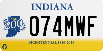 IN license plate 074MWF