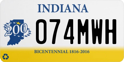 IN license plate 074MWH