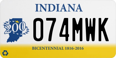 IN license plate 074MWK