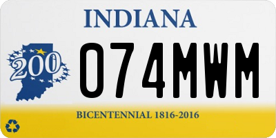 IN license plate 074MWM