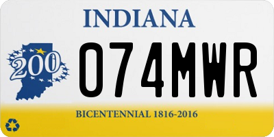IN license plate 074MWR
