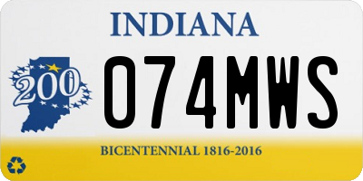 IN license plate 074MWS