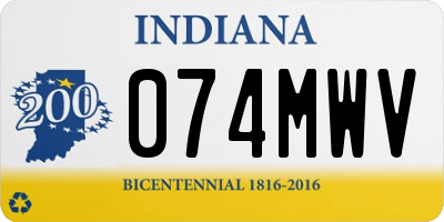 IN license plate 074MWV