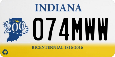 IN license plate 074MWW