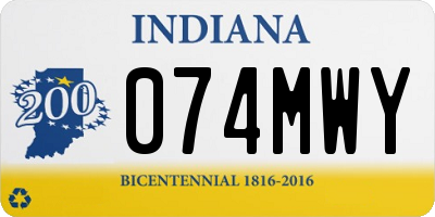 IN license plate 074MWY