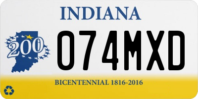 IN license plate 074MXD