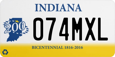 IN license plate 074MXL