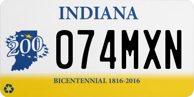 IN license plate 074MXN