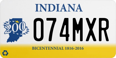 IN license plate 074MXR