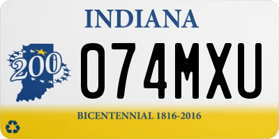 IN license plate 074MXU