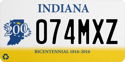IN license plate 074MXZ