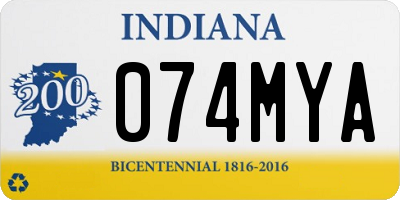 IN license plate 074MYA