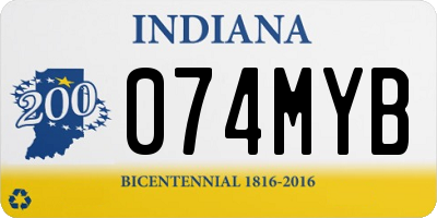 IN license plate 074MYB