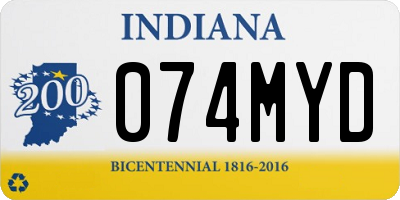 IN license plate 074MYD