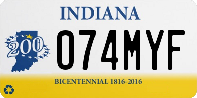 IN license plate 074MYF
