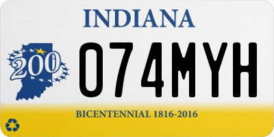 IN license plate 074MYH