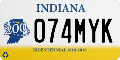 IN license plate 074MYK