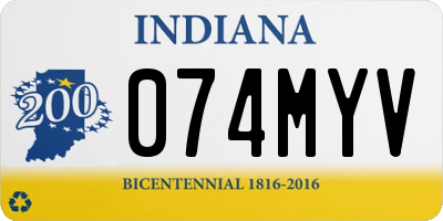 IN license plate 074MYV