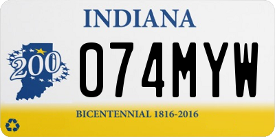 IN license plate 074MYW