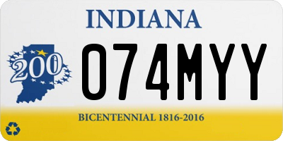 IN license plate 074MYY