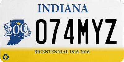 IN license plate 074MYZ