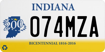 IN license plate 074MZA