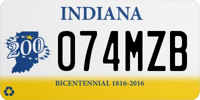 IN license plate 074MZB