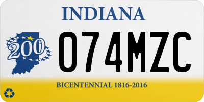 IN license plate 074MZC