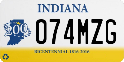 IN license plate 074MZG