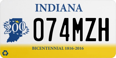 IN license plate 074MZH