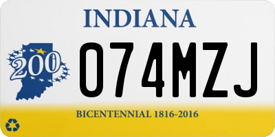 IN license plate 074MZJ