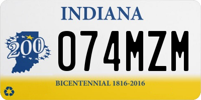 IN license plate 074MZM