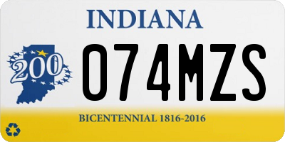 IN license plate 074MZS