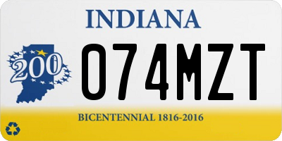 IN license plate 074MZT
