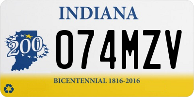 IN license plate 074MZV