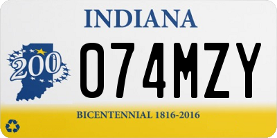 IN license plate 074MZY