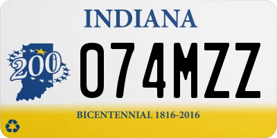 IN license plate 074MZZ