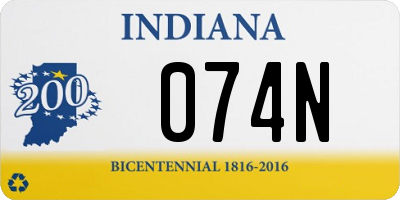 IN license plate 074N