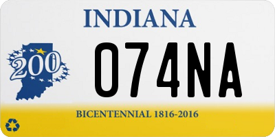 IN license plate 074NA