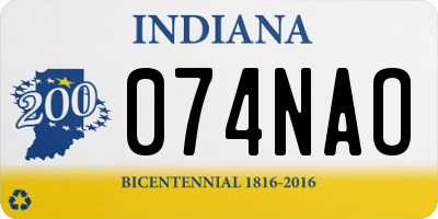 IN license plate 074NAO