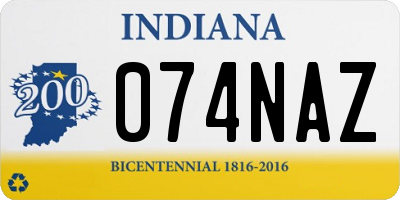 IN license plate 074NAZ