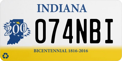 IN license plate 074NBI