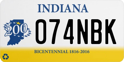 IN license plate 074NBK