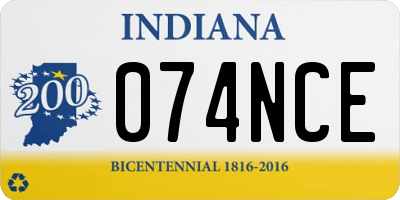 IN license plate 074NCE