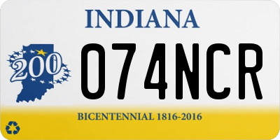 IN license plate 074NCR
