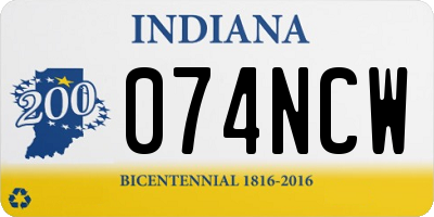 IN license plate 074NCW