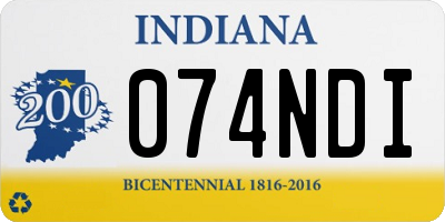 IN license plate 074NDI